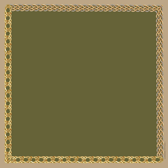 Chain Border, Olive/Taupe