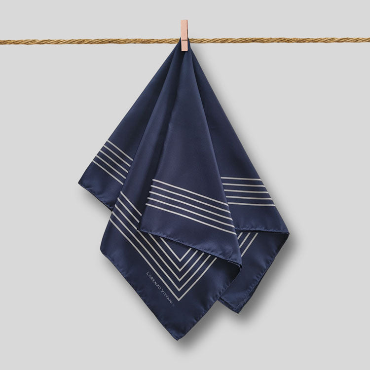 Multi Line Border, Navy/White