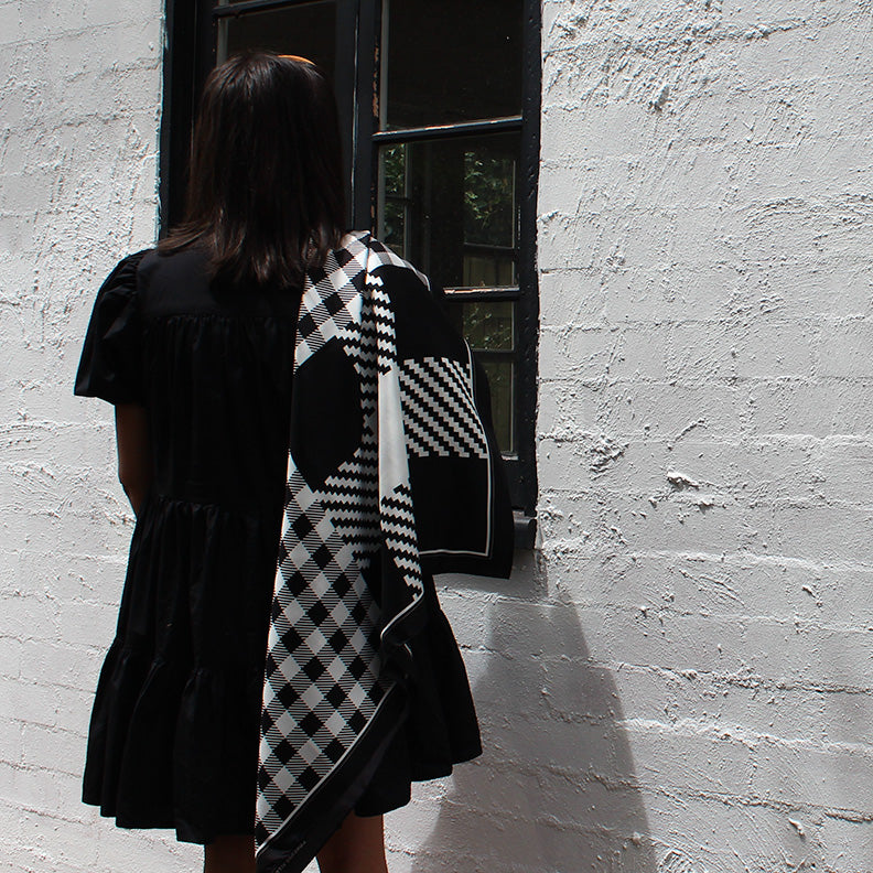 Gingham Large, Black/White